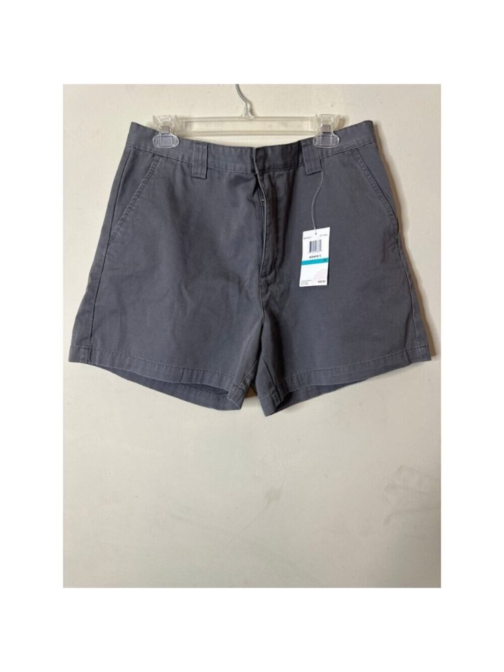 CALVIN KLEIN Womens Size 16 Regiment Twill Short Khaki Oyster Cotton A